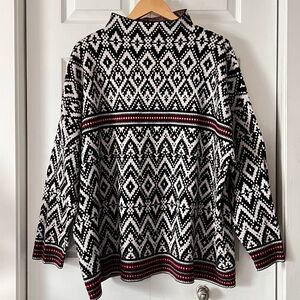 Tahari Geometric Mock Neck Sweater